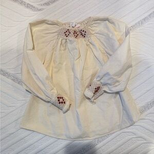 Zara Cream Kids Blouse with Red Accents